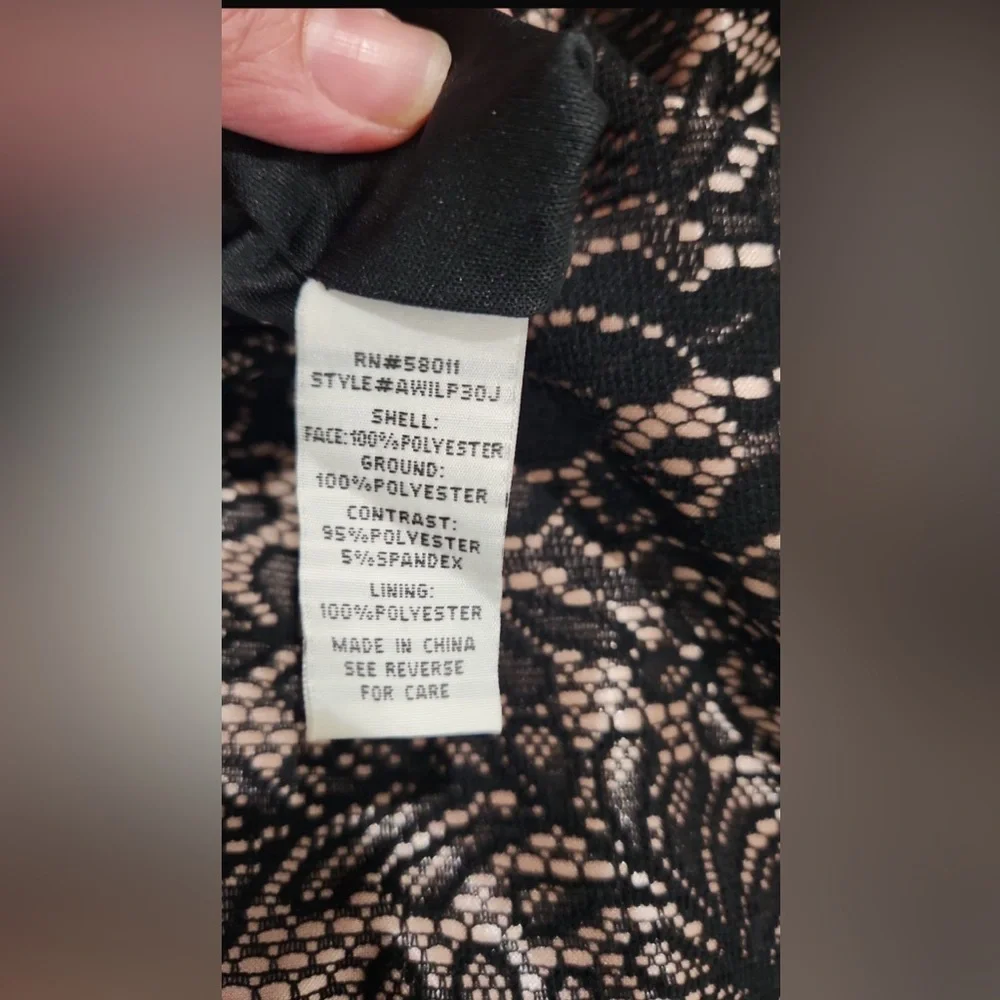 Melrose Elegant Black and Pink/nude Lace Dress - Picture 2 of 3